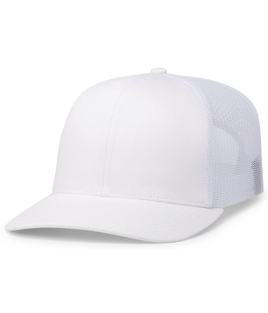 Pacific Headwear 104C Trucker Snapback Cap - White