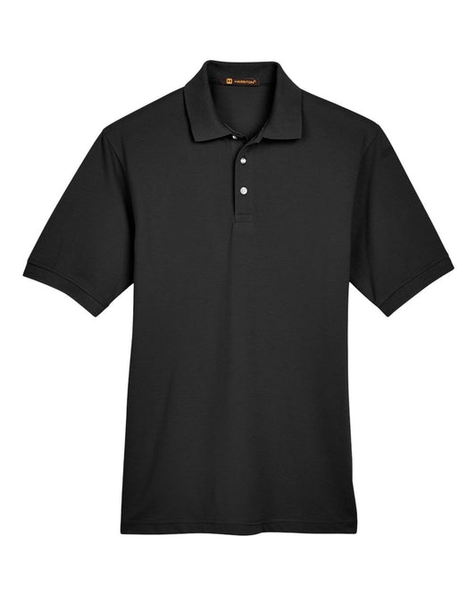Harriton M265 Men's Easy Blend™ Polo - Black