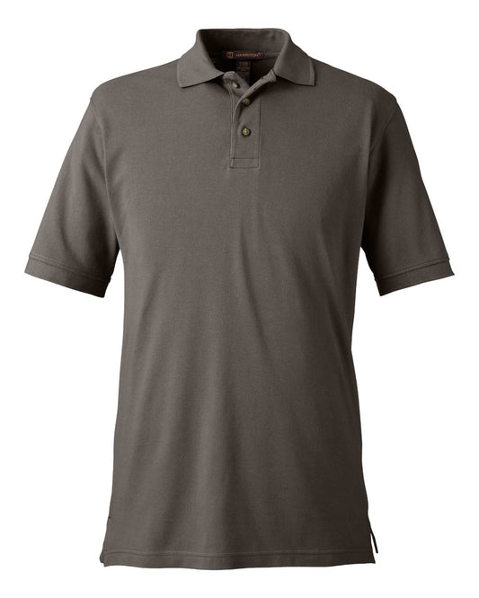 Harriton M200 Men's Pique Polo - Charcoal