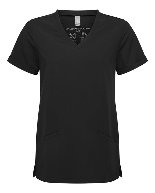 Onna NN310 Women's Invincible V-Neck Stretch Scrub Top - Black