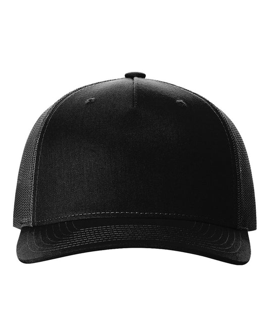 Richardson 112FP Five-Panel Trucker Cap - Black