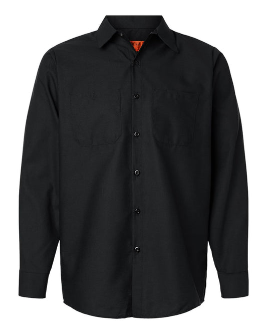 Red Kap SP14 Men's Industrial Long Sleeve Work Shirt - Black