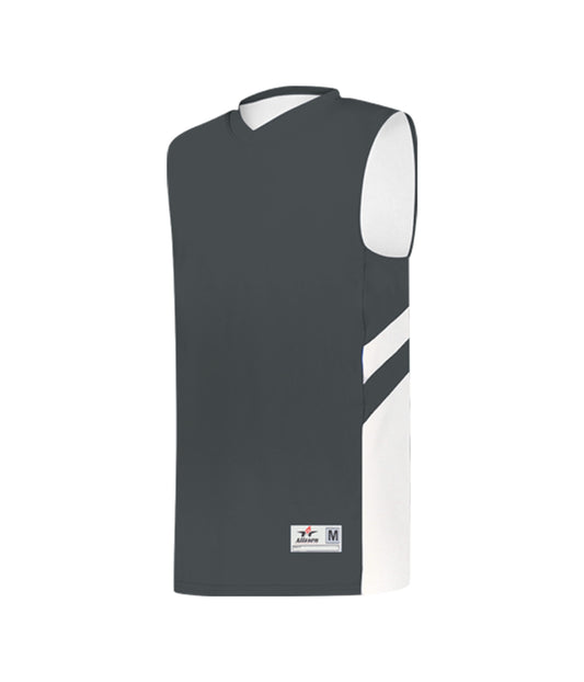 Alleson Athletic 256600 Youth B-Pivot Reversible Basketball Jersey - Graphite/White