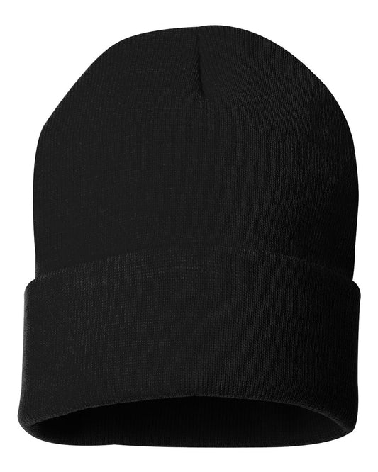 Sportsman SP12 12" Solid Cuffed Beanie - Black