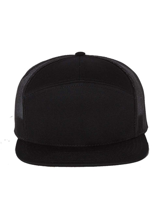 Richardson 168CD Seven-Panel Trucker Cap - Black