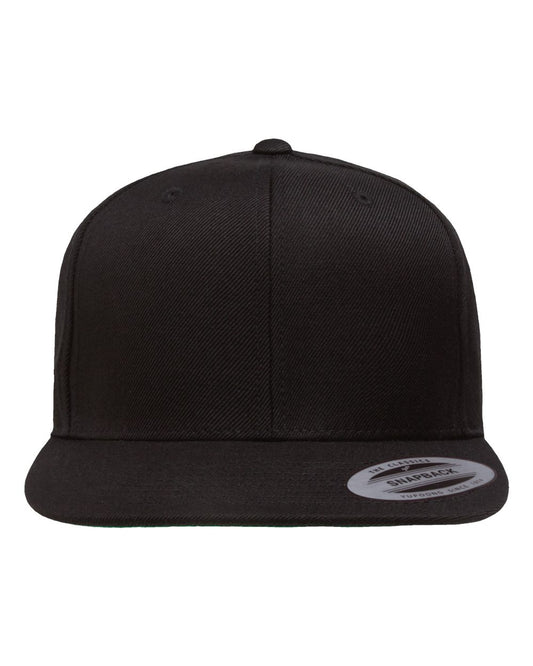 YP Classics 6089M Premium Flat Bill Snapback Cap - Black