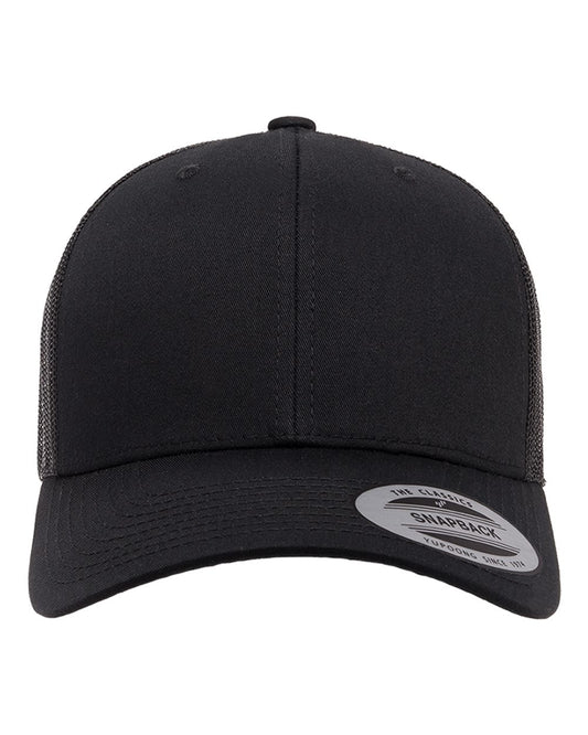 YP Classics 6606 Retro Trucker Cap - Black