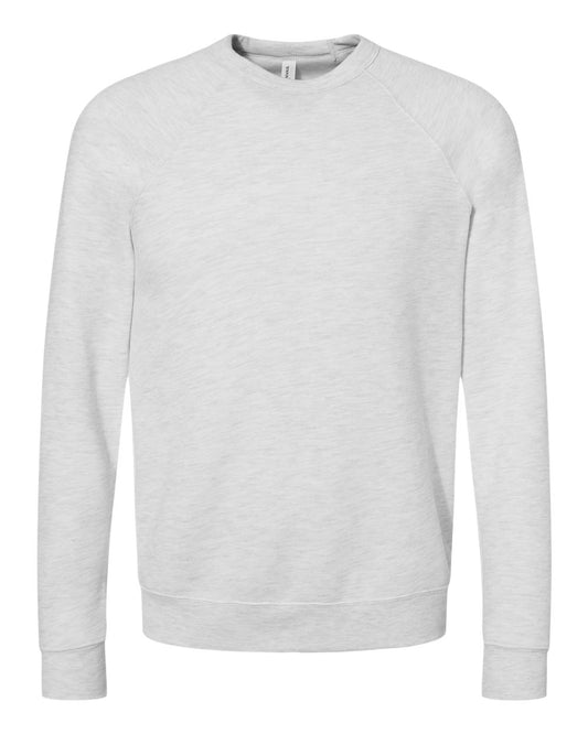 BELLA + CANVAS 3901 Unisex Sponge Fleece Raglan Crewneck Sweatshirt - Ash