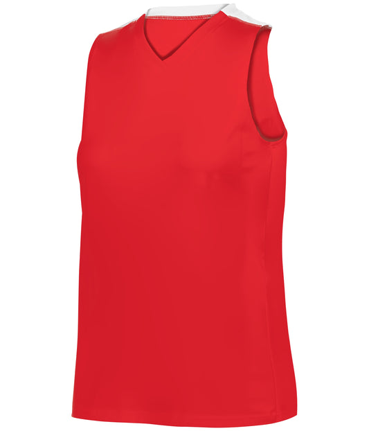 Alleson Athletic A23003 Ladies Setter Series Sleeveless Volleyball Jersey - Red/White