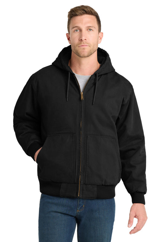 CornerStone CSJ41 Washed Duck Cloth Insulated Hooded Work Jacket - Black