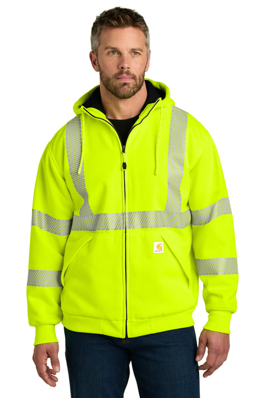 Carhartt CT104988 ANSI 107 Class 3 Lined Full-Zip Sweatshirt - Brite Lime