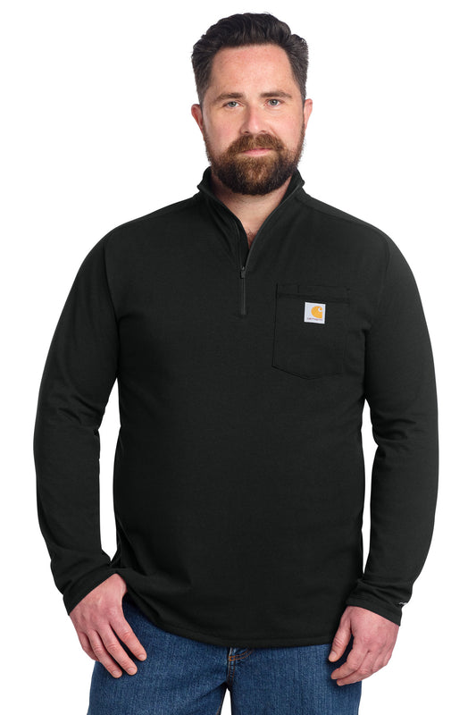 Carhartt Force CT106660 1/4-Zip Long Sleeve T-Shirt - Black