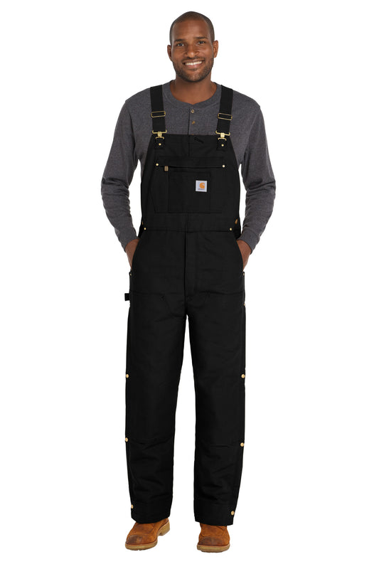 Carhartt CT106672 Firm Duck Insulated Bib Overalls - Black