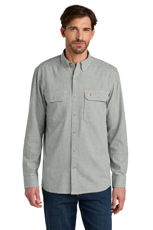 Carhartt CT107109 Rugged Flex Plaid Long Sleeve Shirt - Check Steel Malt