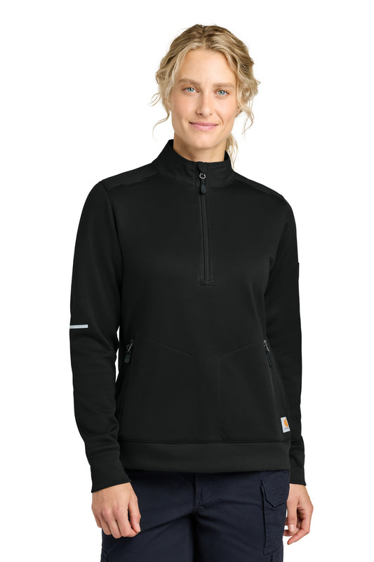 Carhartt CTC82912 Women's FLD & RSCU 1/2-Zip Mid-Layer - Black