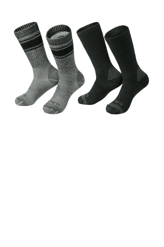 Carhartt CTSC1054 Heavyweight Crew Sock (4-Pack) - Assorted Black and Charcoal