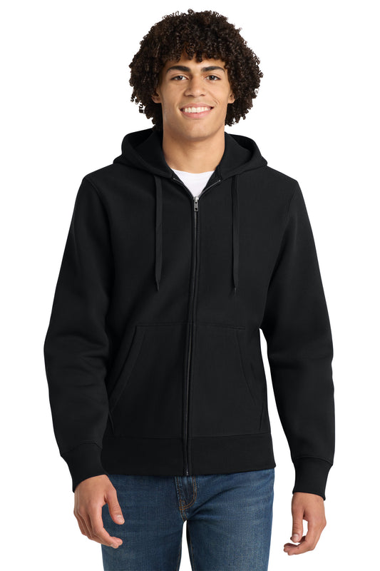 Sport-Tek F282 Super Heavyweight Full-Zip Hooded Sweatshirt - Athletic Heather - Black