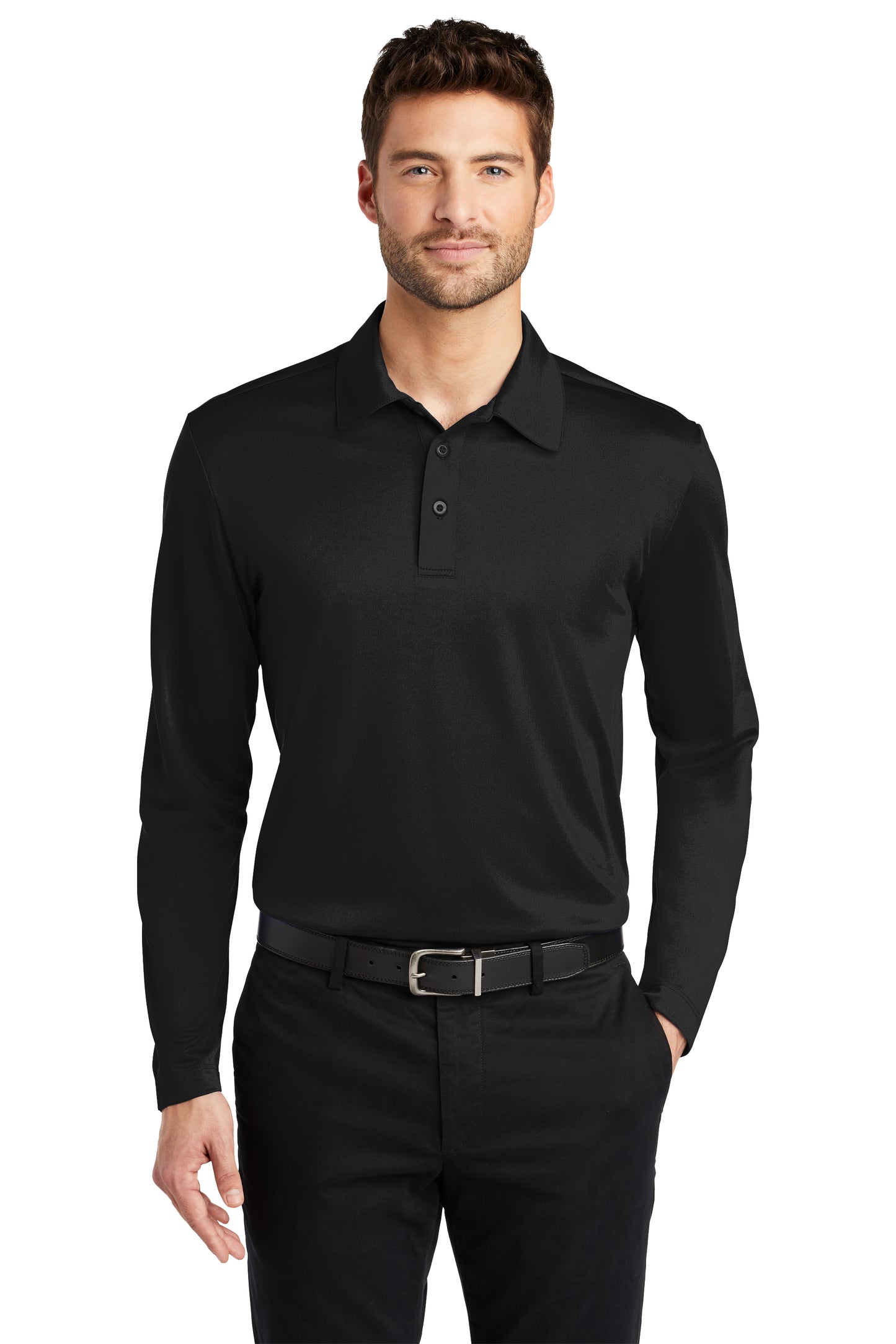 Port Authority Long Sleeve Silk Touch Performance Polo - Custom Embroidered Logo