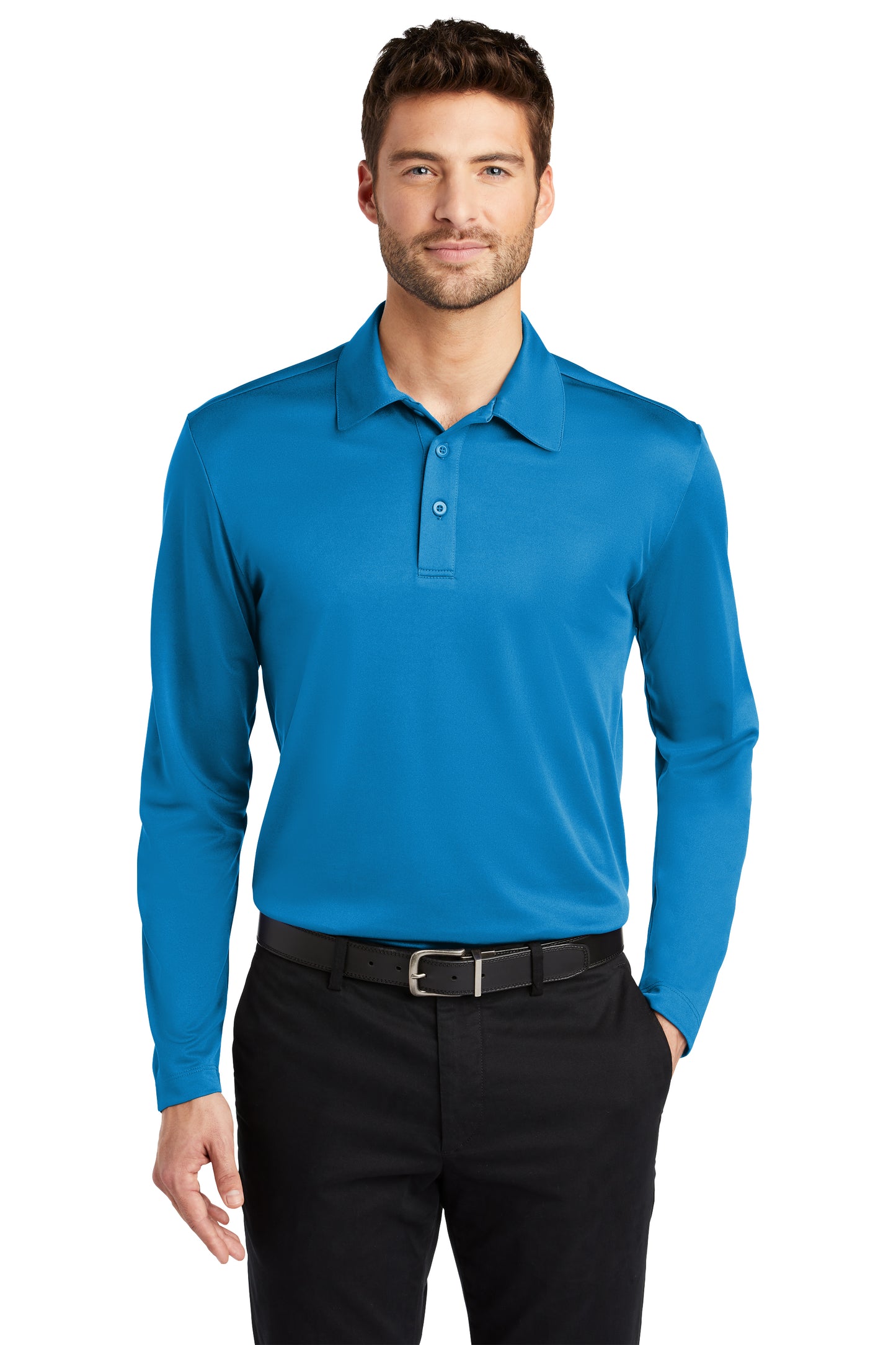 Port Authority Long Sleeve Silk Touch Performance Polo - Custom Embroidered Logo