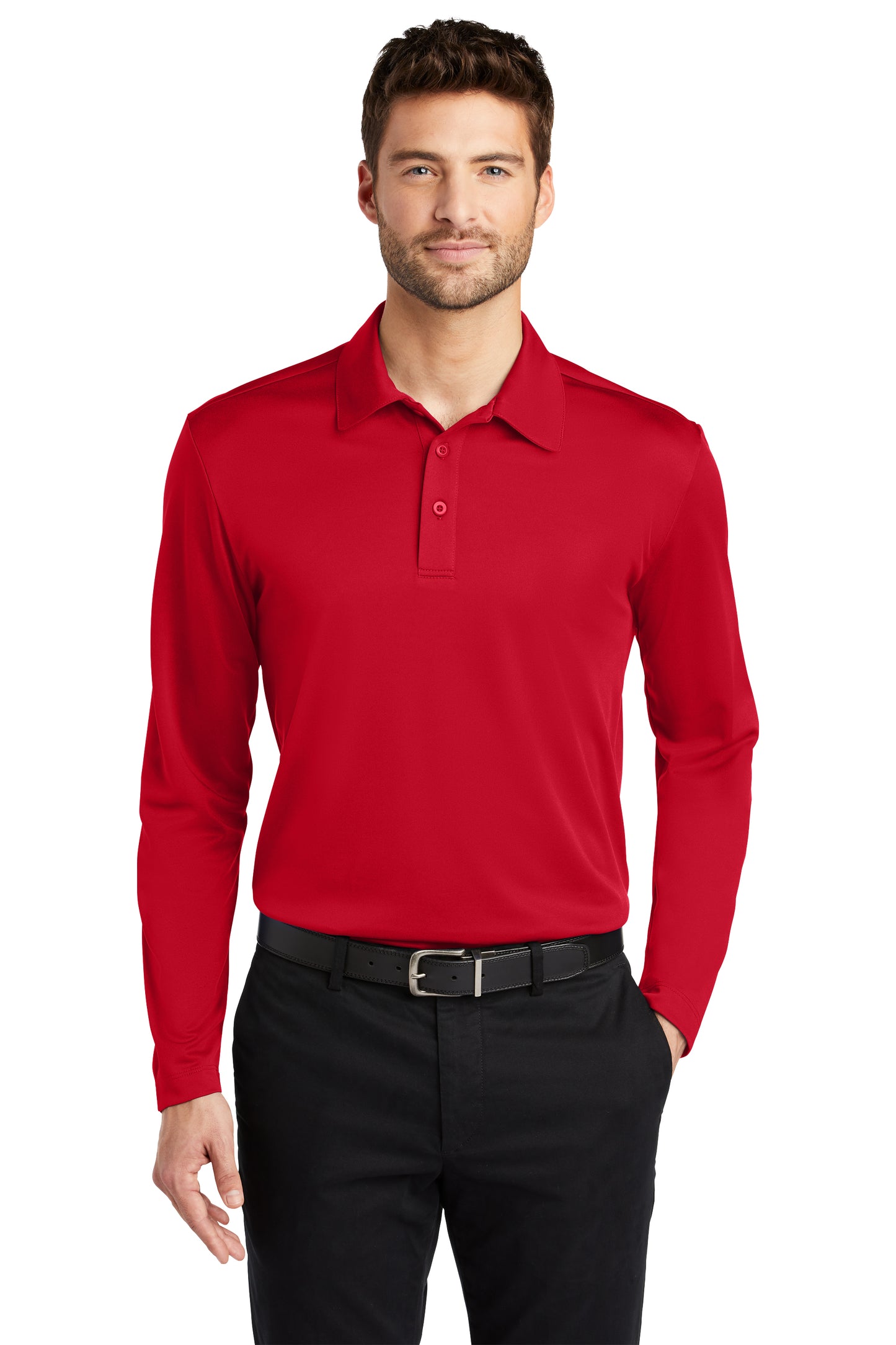 Port Authority Long Sleeve Silk Touch Performance Polo - Custom Embroidered Logo