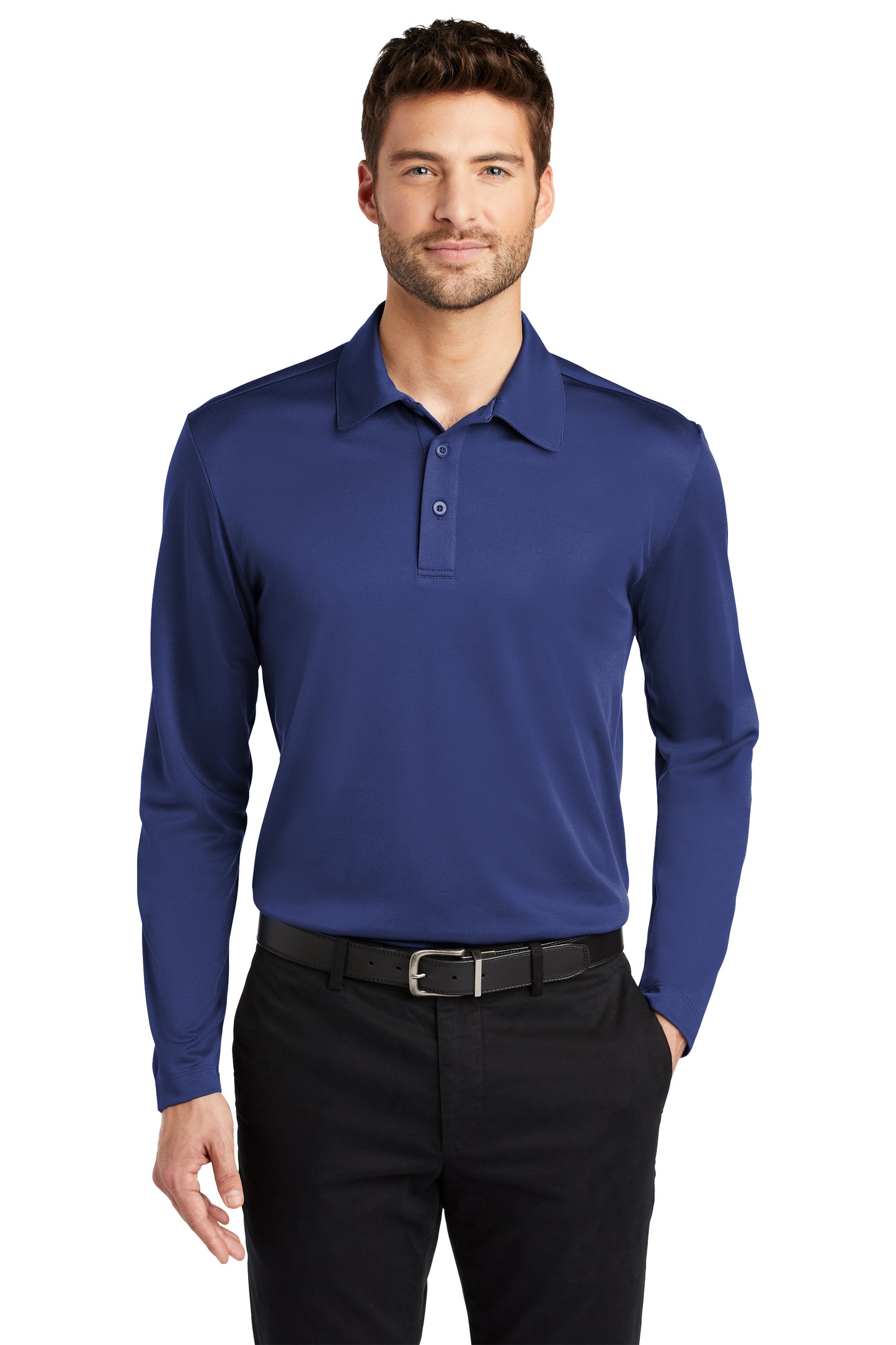 Port Authority Long Sleeve Silk Touch Performance Polo - Custom Embroidered Logo