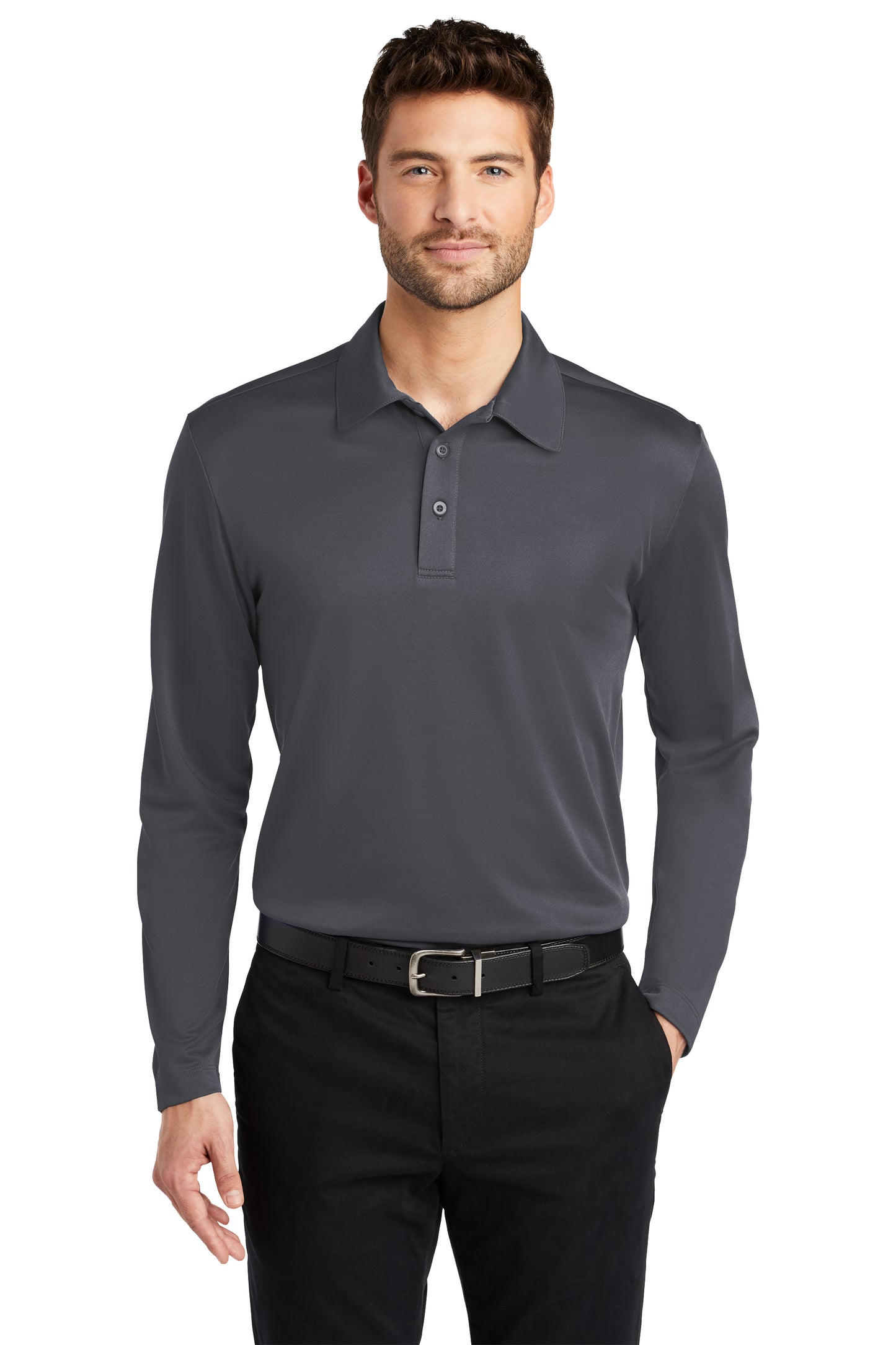 Port Authority Long Sleeve Silk Touch Performance Polo - Custom Embroidered Logo