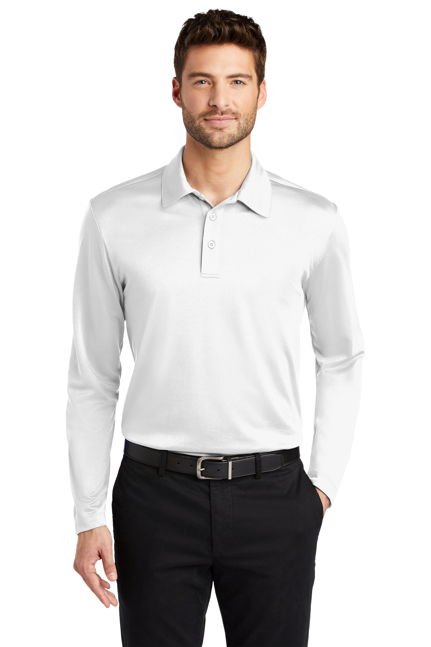 Port Authority Long Sleeve Silk Touch Performance Polo - Custom Embroidered Logo