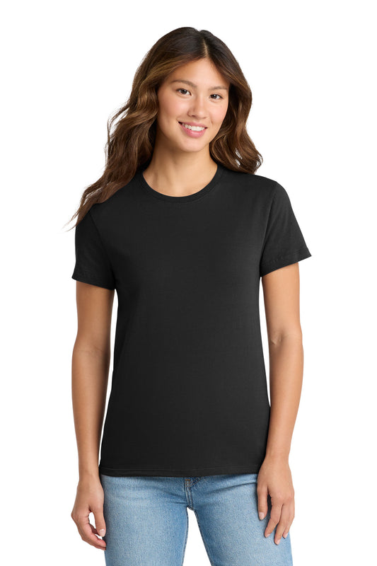 Port & Company LPC61 Ladies Essential T-Shirt - Aquatic Blue - Jet Black