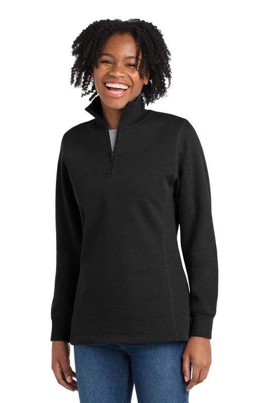 Sport-Tek LST253 Ladies 1/4-Zip Sweatshirt - Black