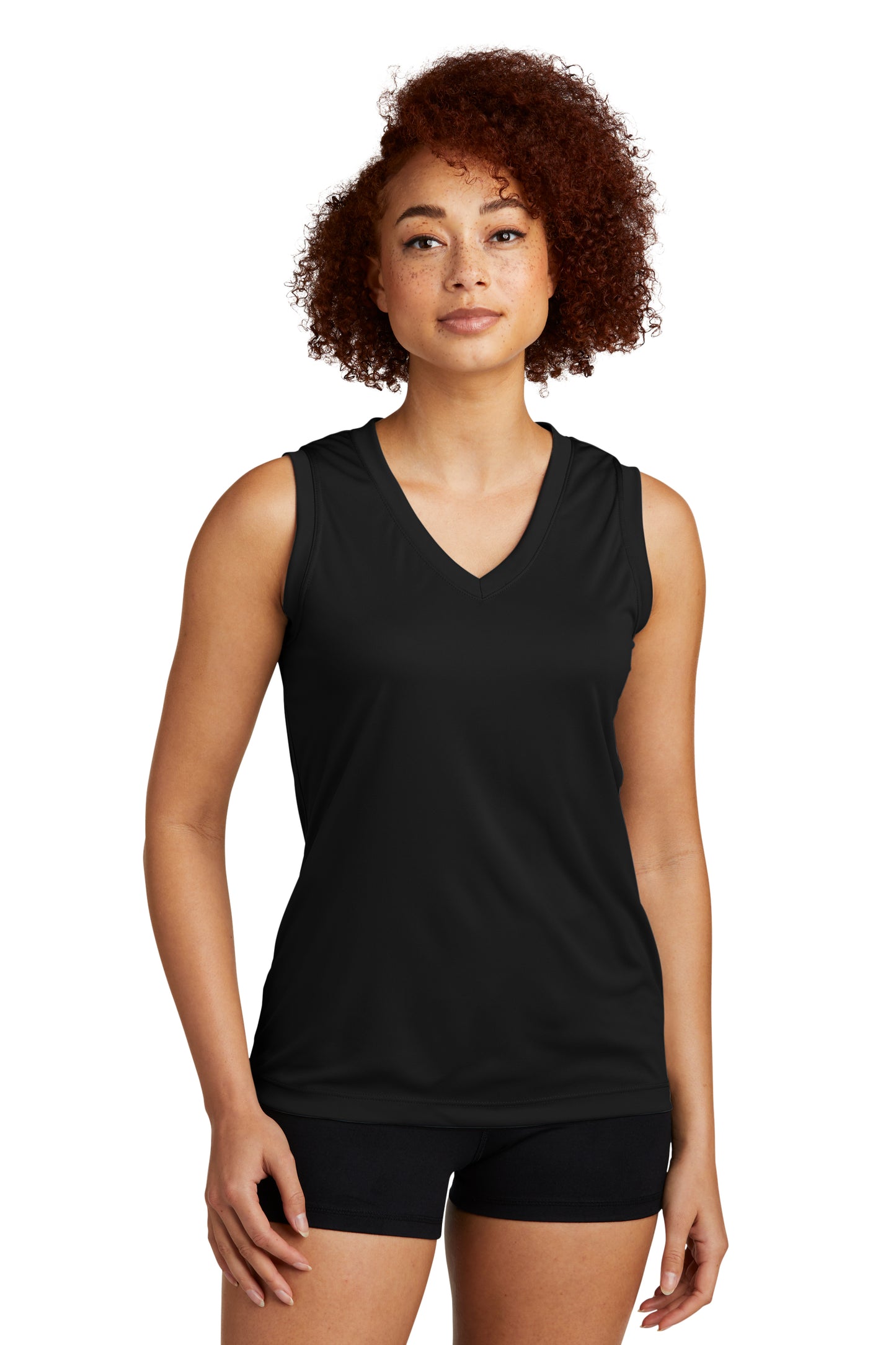 Camiseta sin mangas con cuello en V PosiCharge® Competitor™ para mujer