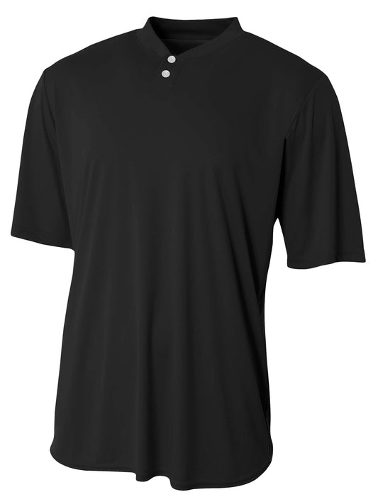 A4 NB3143 Youth Tek 2-Button Henley - Black