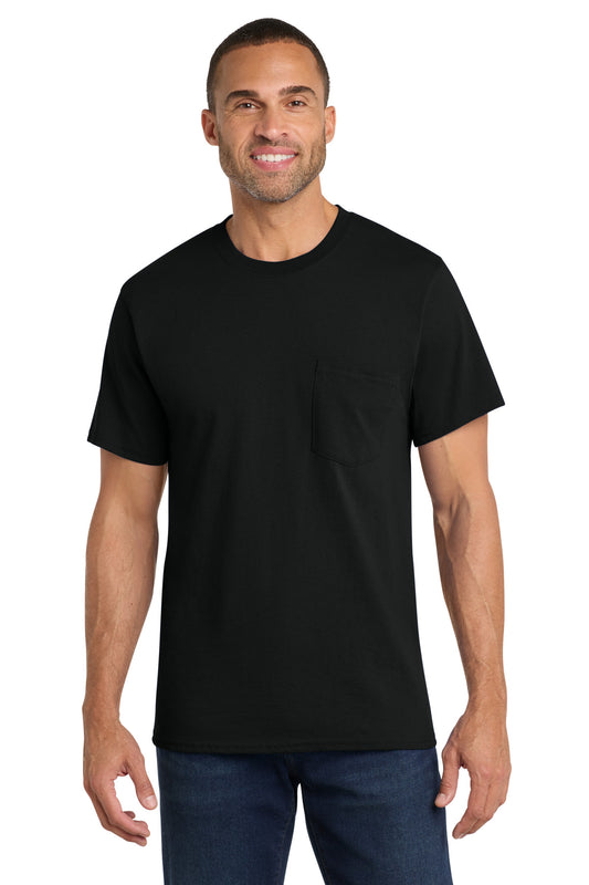 Port & Company PC54P Core Cotton Pocket Tee - Jet Black