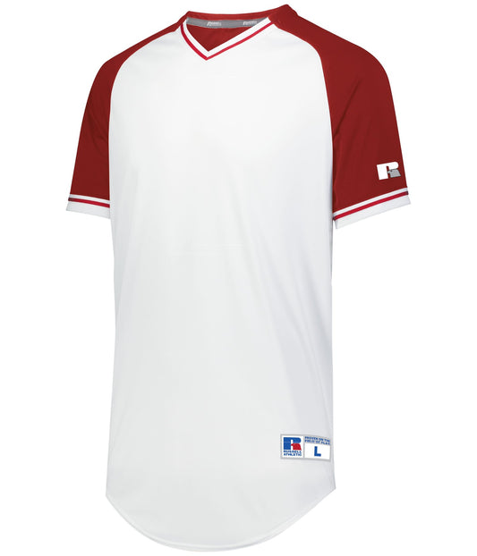 Russell R01X3M Classic V-Neck Jersey - White/True Red/White