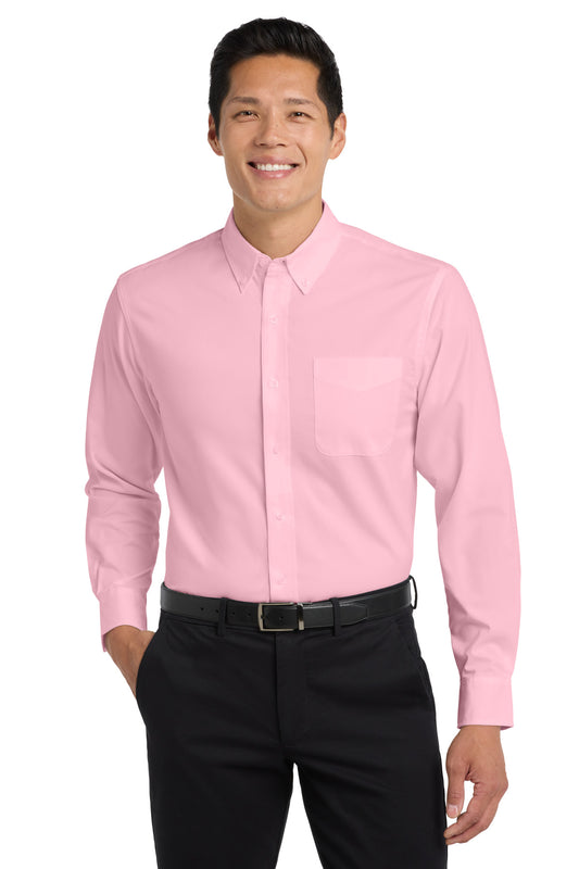 Port Authority S608 Long Sleeve Easy Care Shirt - Light Pink
