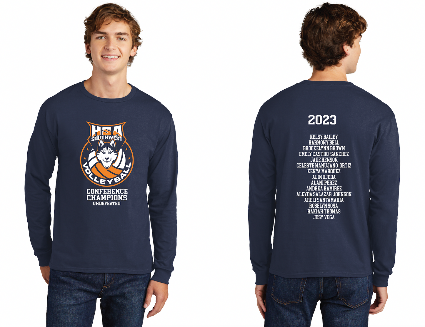 Custom Long Sleeve T-Shirt Front & Back