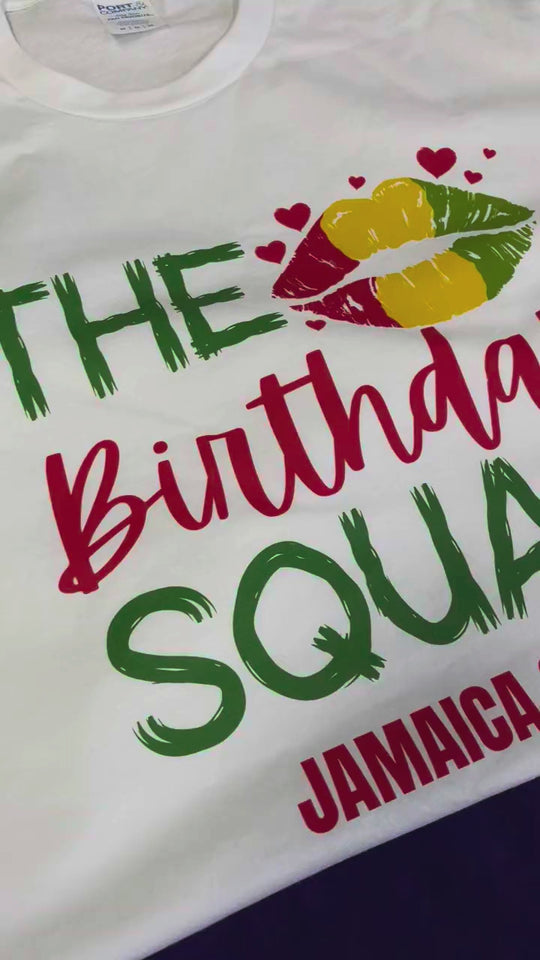 DTF printed birthday trip t-shirts